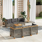 7-dijelni set vrtnih sofa sivi od poliratana Siva 55 x 55 x 36 cm