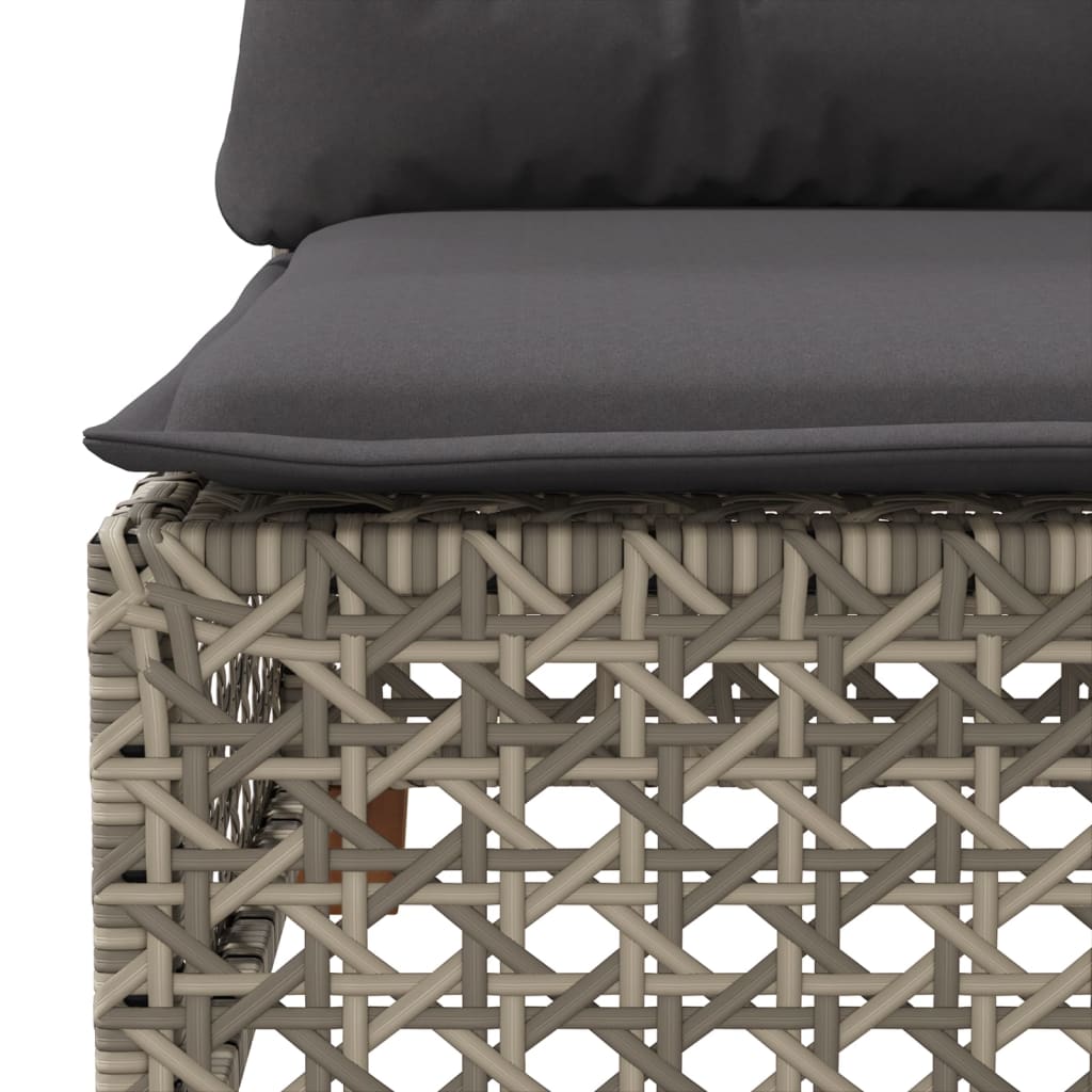 6-dijelni set vrtnih sofa od poliratana s jastucima sivi