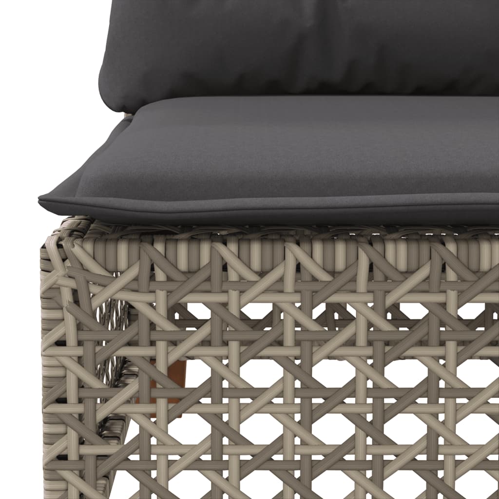 6-dijelni set vrtnih sofa od poliratana s jastucima sivi