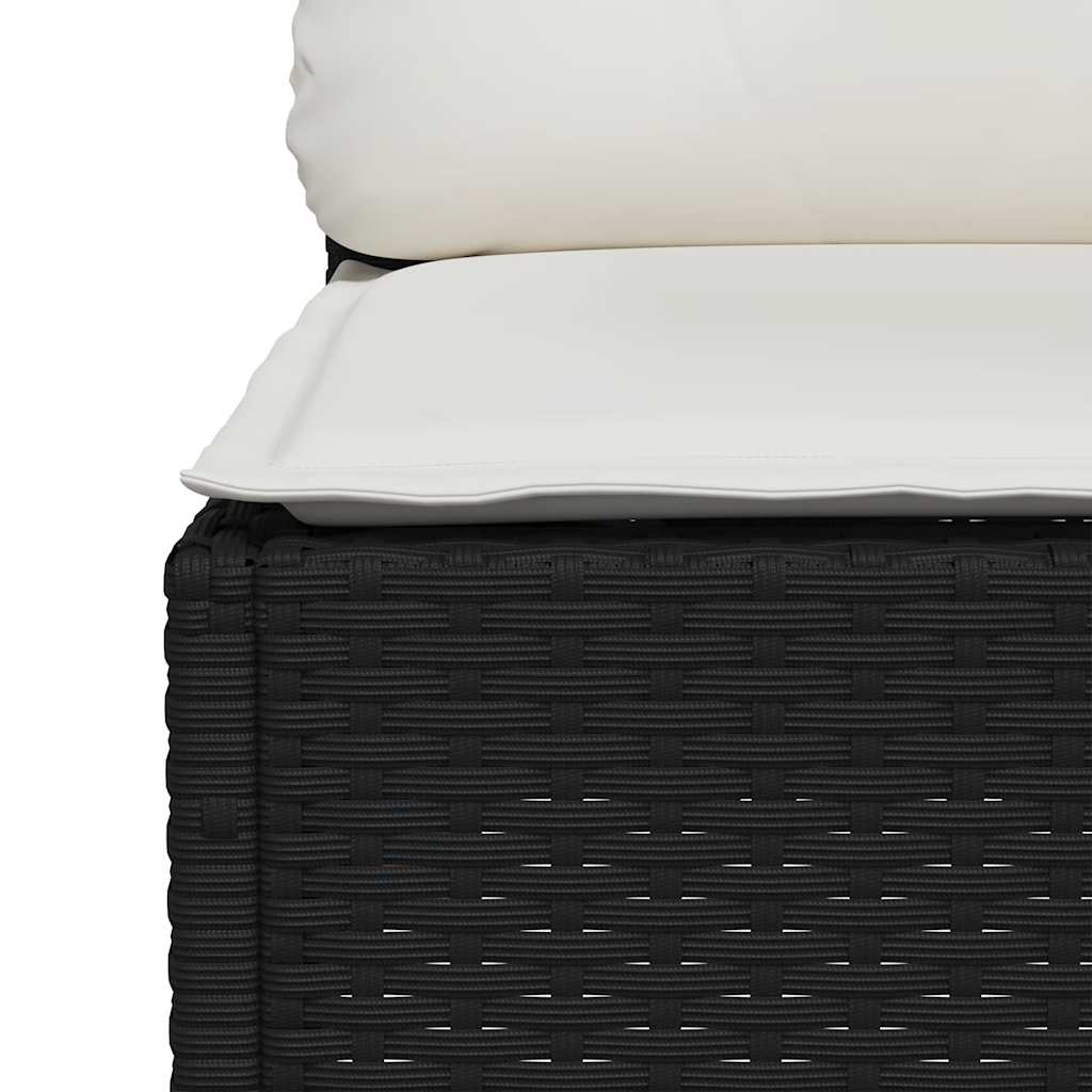 8-dijelni set vrtnih sofa od poliratana s jastucima crni Crna 63.5 x 63.5 x 62 cm