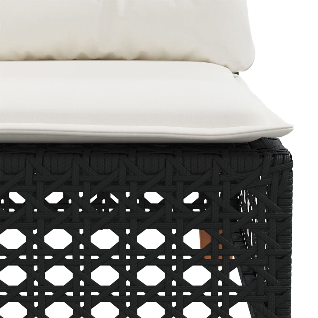 8-dijelni set vrtnih sofa od poliratana s jastucima crni Crna 55 x 55 x 36 cm