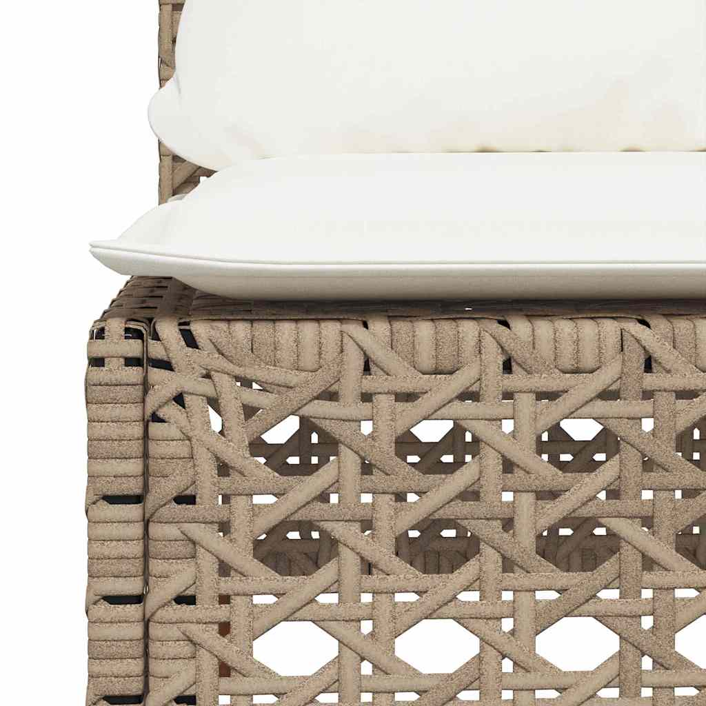 9-dijelni set vrtnih sofa s jastucima bež od poliratana 55 x 55 x 36 cm