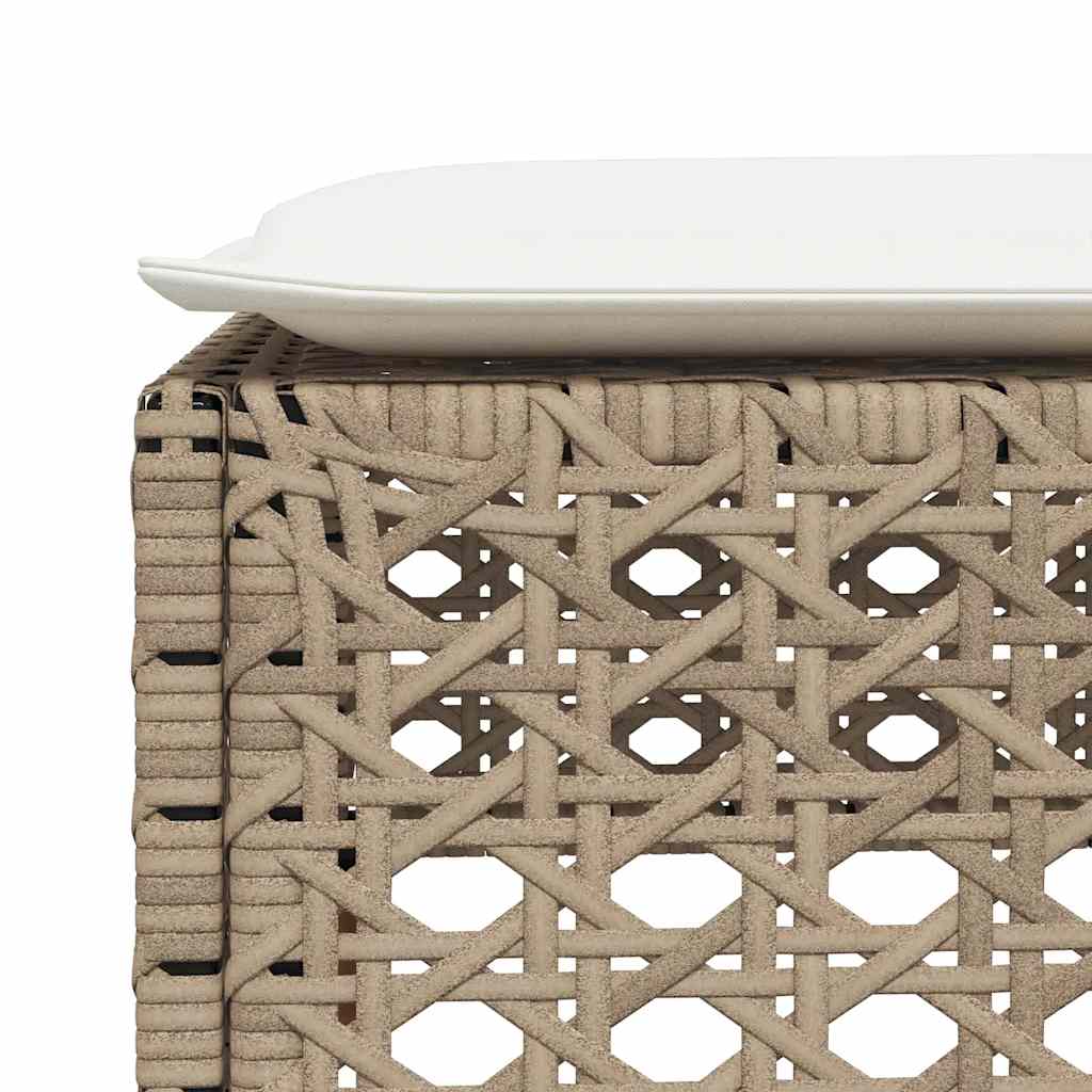 9-dijelni set vrtnih sofa s jastucima bež od poliratana 55 x 55 x 36 cm