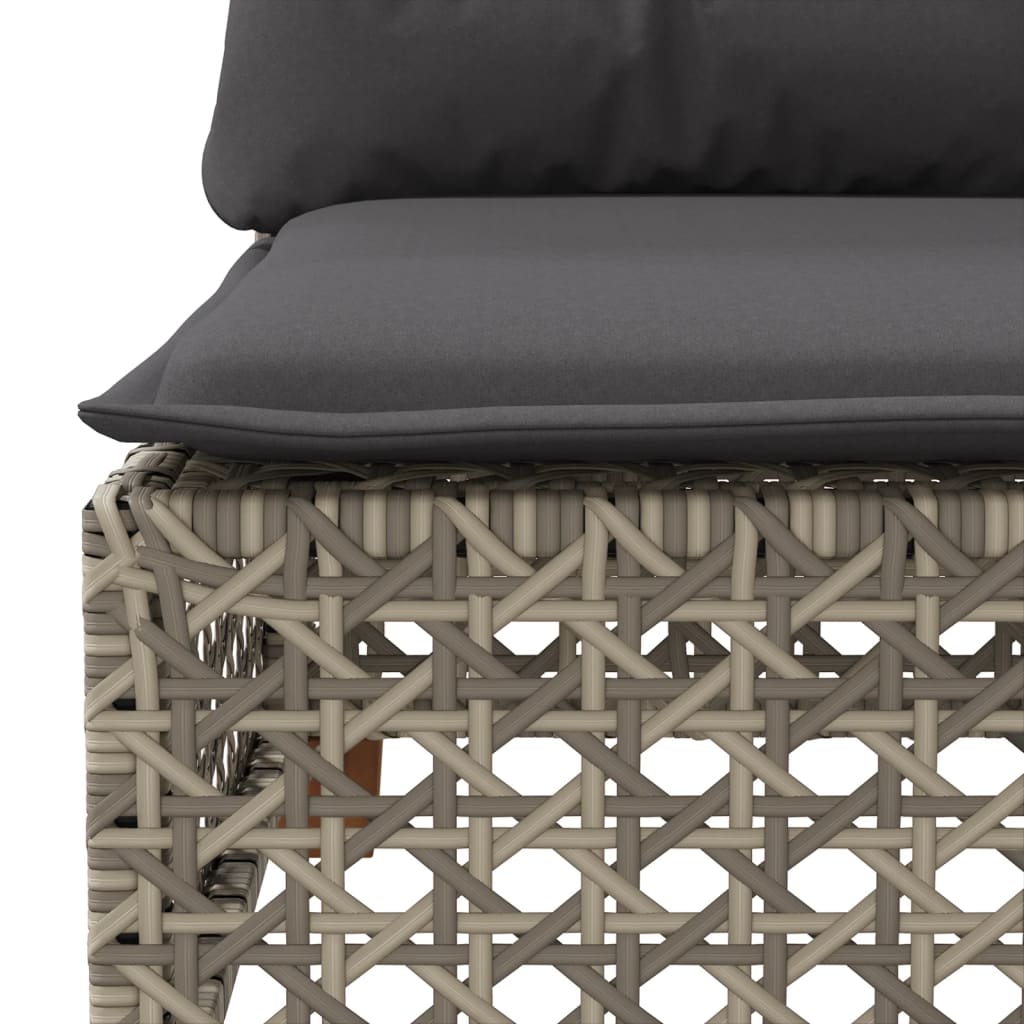 9-dijelni set vrtnih sofa od poliratana s jastucima sivi