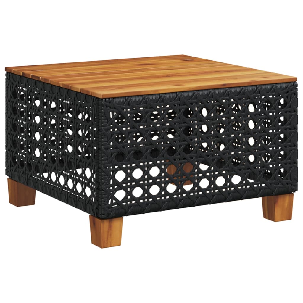 10-dijelni set vrtnih sofa s jastucima crni od poliratana Crna 55 x 55 x 36 cm