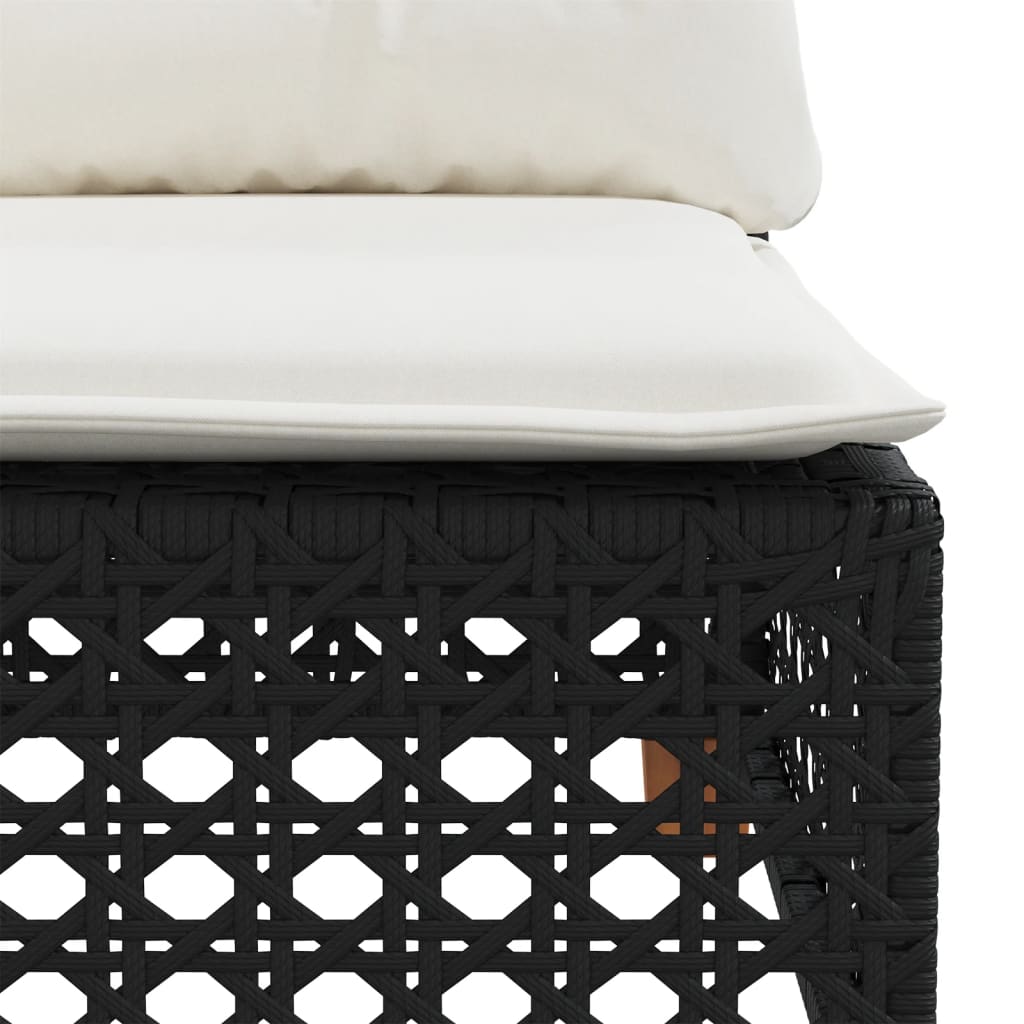 10-dijelni set vrtnih sofa s jastucima crni od poliratana Crna 55 x 55 x 36 cm