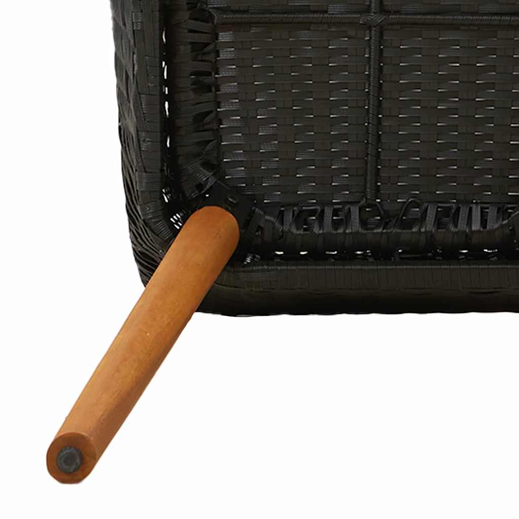 Vrtni set za objed s jastukom 7 pcs Crna poliratan