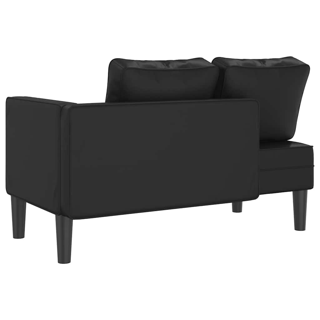 Počivaljka od umjetne kože s jastucima crna