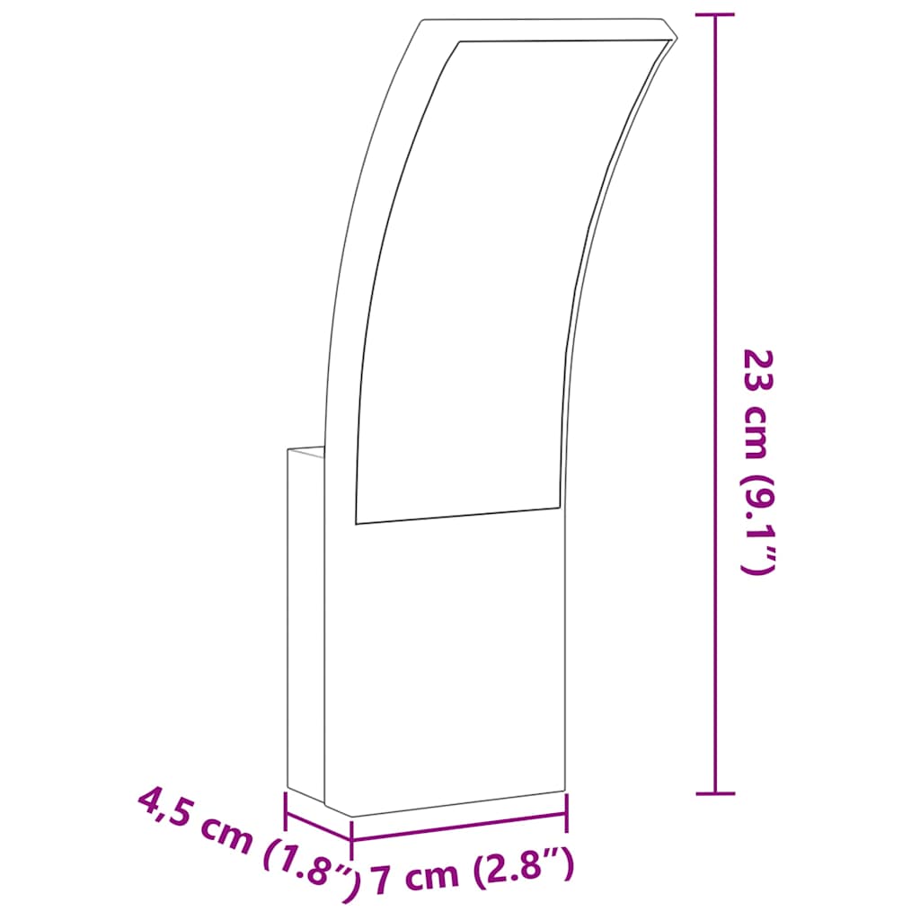 Vanjske LED zidne svjetiljke 2kom bijele od lijevanog aluminija
