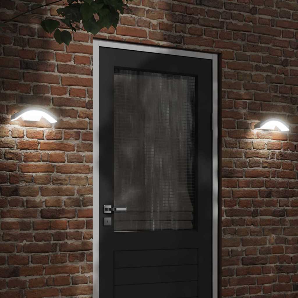 Vanjske LED zidne svjetiljke sa senzorima 2 kom bijele aluminij