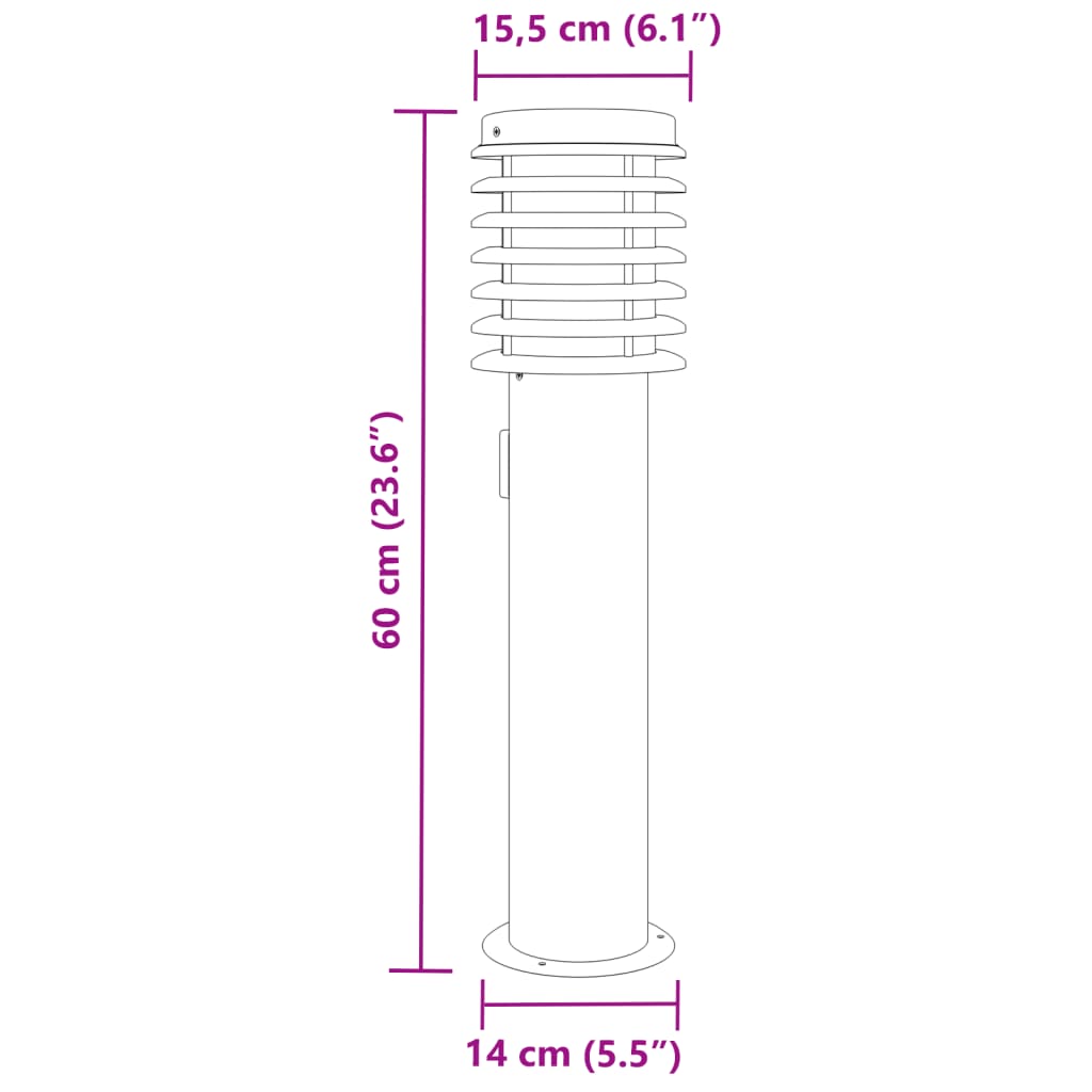 Vanjske podne svjetiljke sa utičnicom 3 kom crne 60 cm čelik