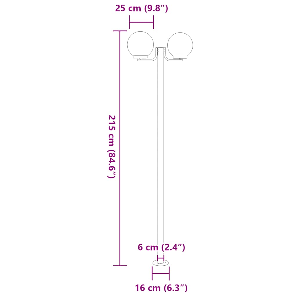 Vanjske podne svjetiljke 3 kom srebrne 215 cm nehrđajući čelik