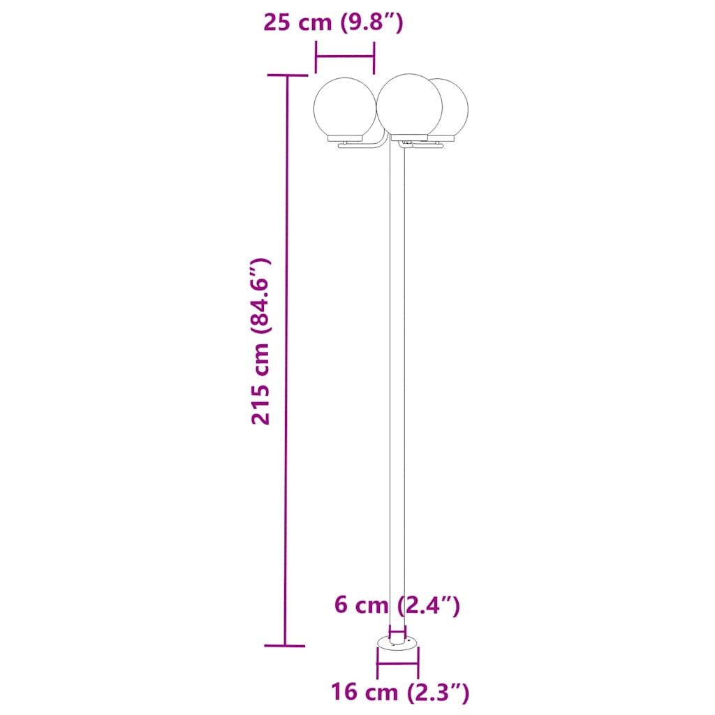 Vanjske podne lampe 2 kom. srebrne 215 cm nehrđajući čelik