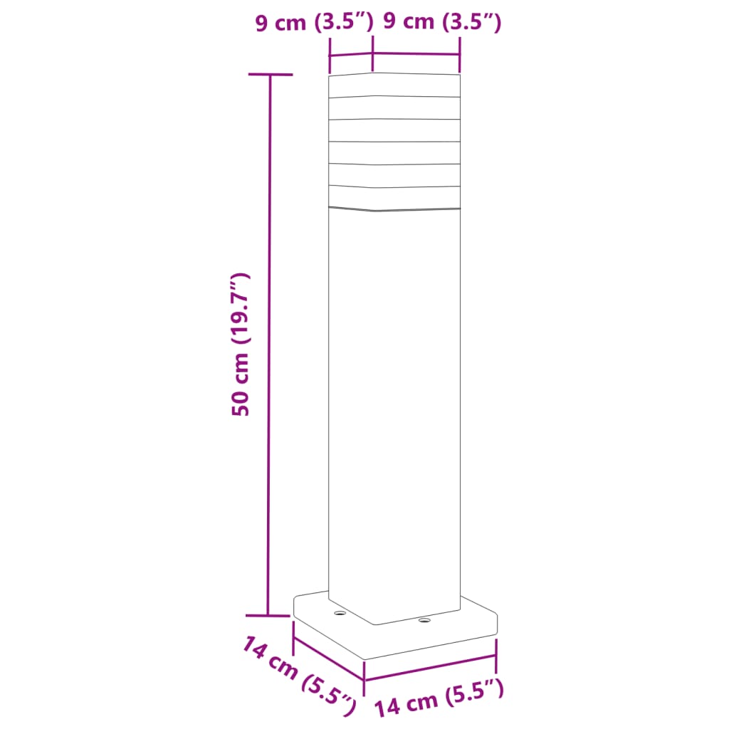 Vanjska podna svjetiljka crna 50 cm aluminijska