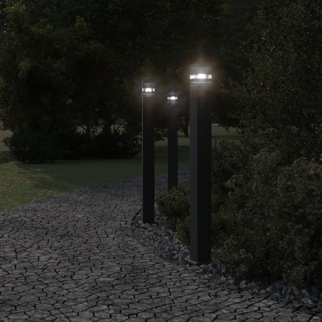 Vanjska podna svjetiljka crna 110 cm aluminijska