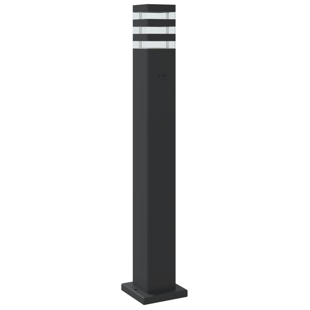 Vanjske podne svjetiljke s senzorima 3kom crne 80cm aluminijske