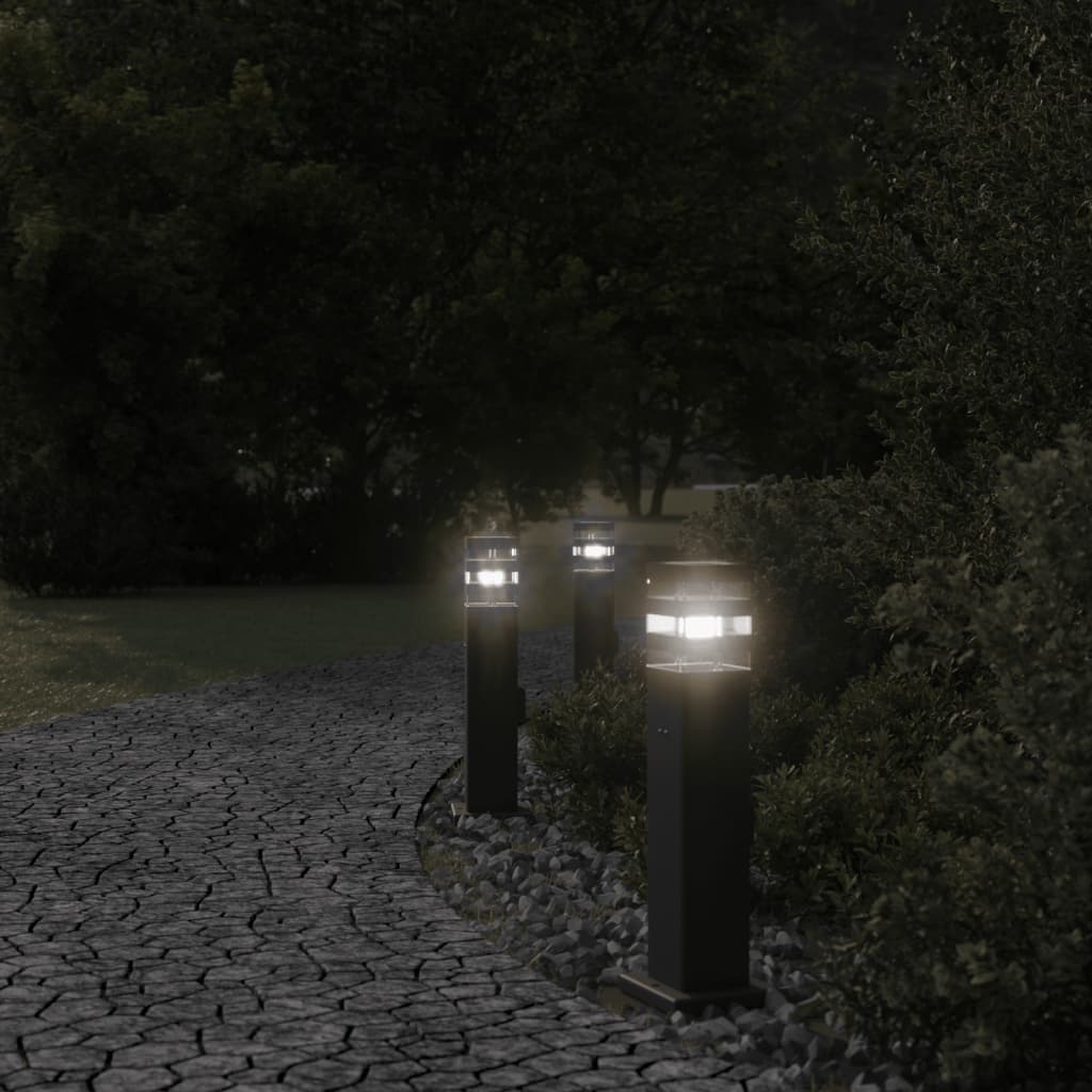 Vanjska podna svjetiljka s utičnicom crna 50 cm aluminijska