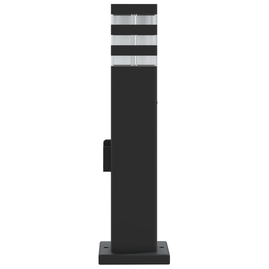 Vanjska podna svjetiljka s utičnicom crna 50 cm aluminijska