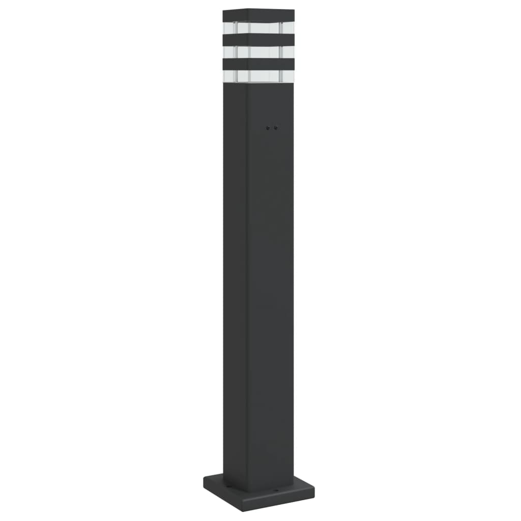 Vanjska podna svjetiljka s utičnicom crna 80 cm aluminijska