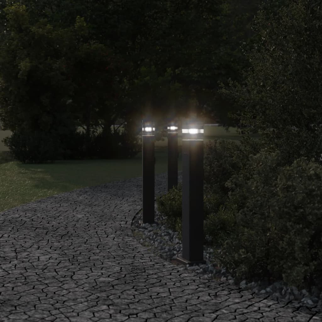 Vanjska podna svjetiljka s utičnicom crna 80 cm aluminijska