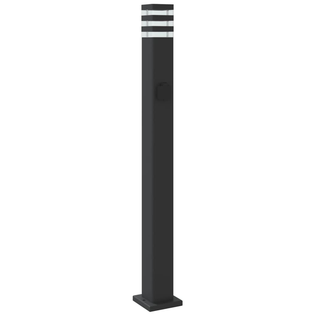 Vanjska podna svjetiljka s utičnicom crna 110 cm aluminijska