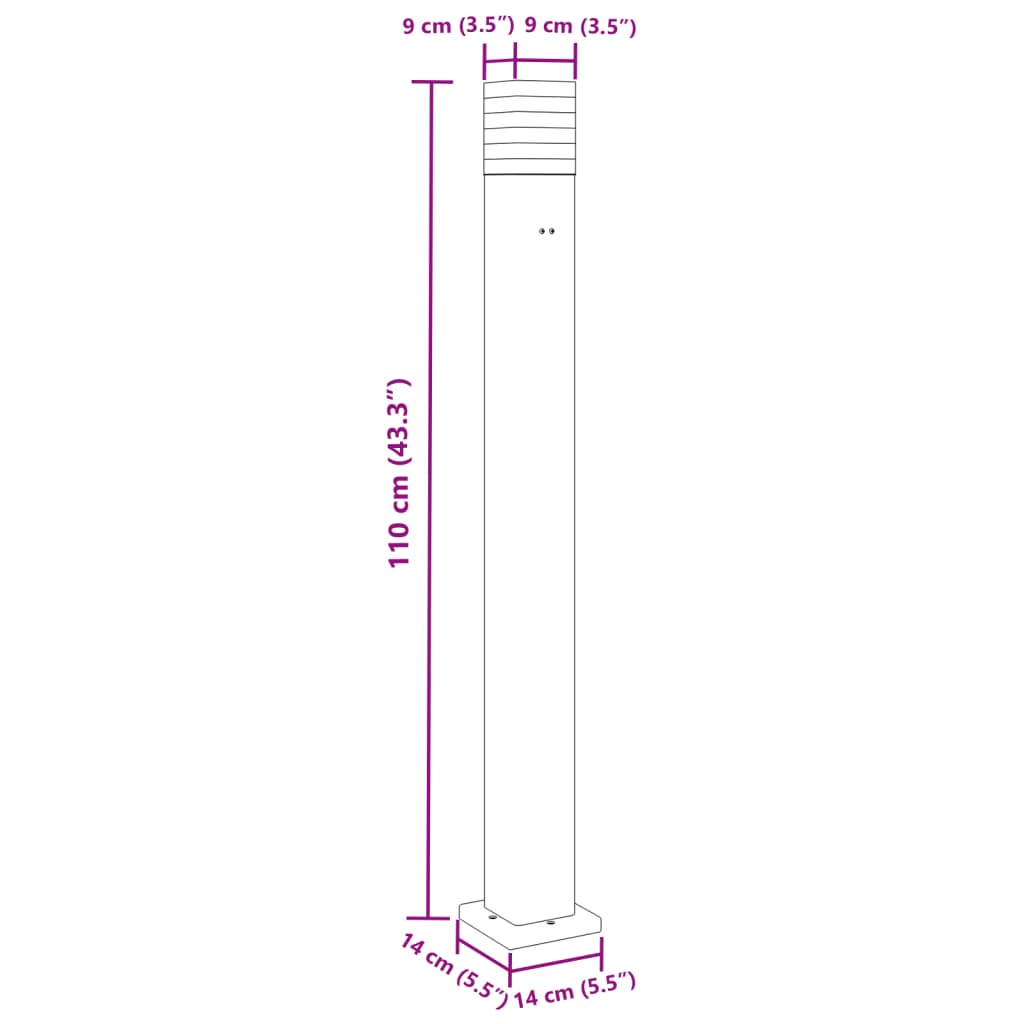 Vanjska podna svjetiljka s utičnicom crna 110 cm aluminijska