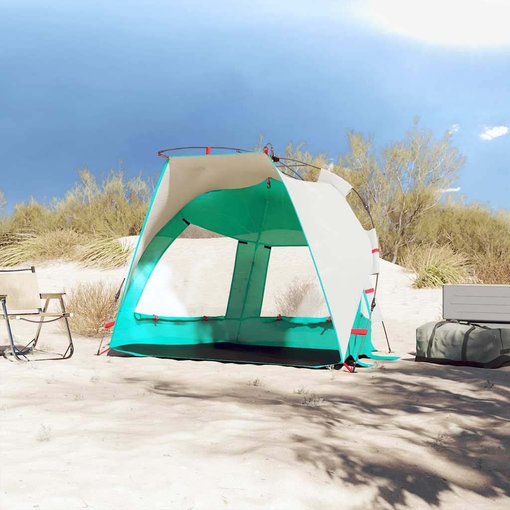 Šator za plažu za 2 osobe vodootporni morskozeleni