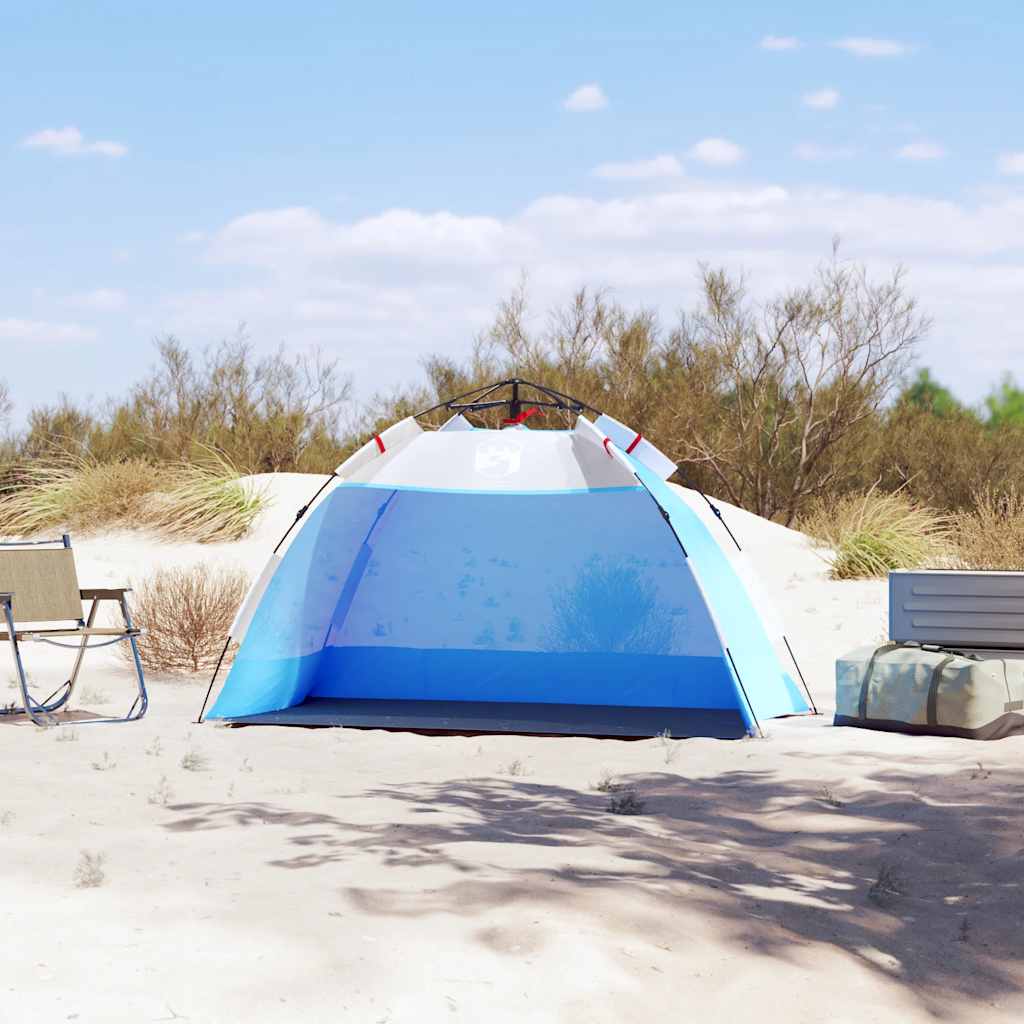 Šator za plažu za 2 osobe vodootporni azurnoplavi
