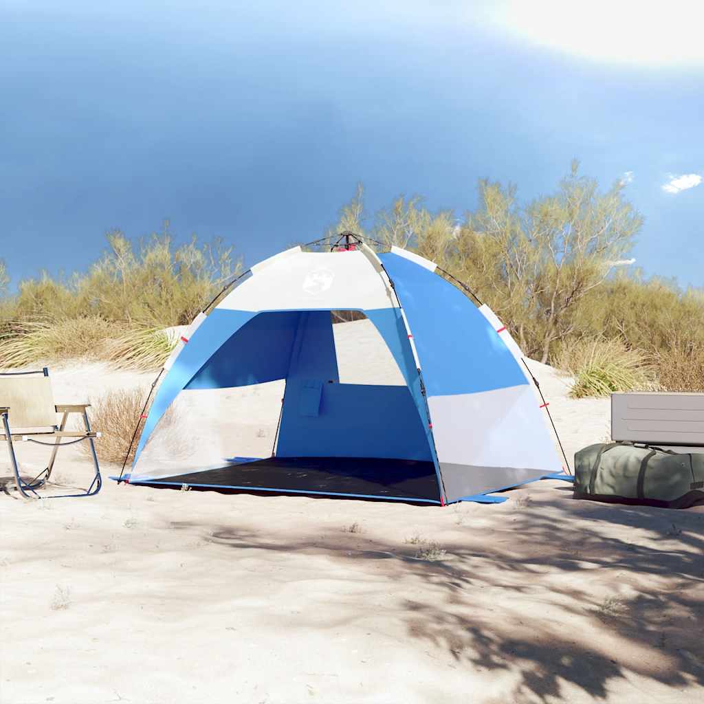 Šator za plažu za 2 osobe vodootporni azurnoplavi