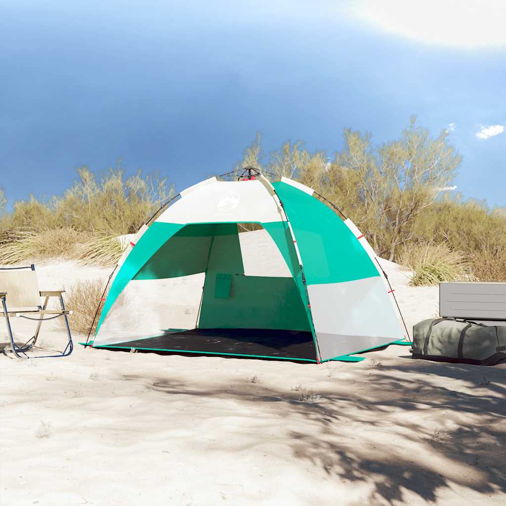 Šator za plažu za 2 osobe vodootporni morskozeleni