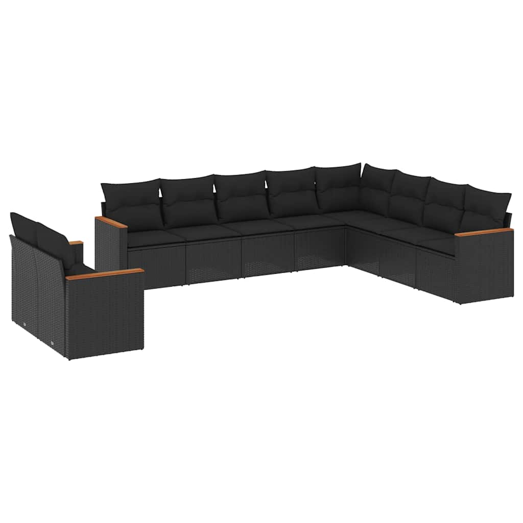11-dijelni set vrtnih sofa od poliratana s jastucima bež