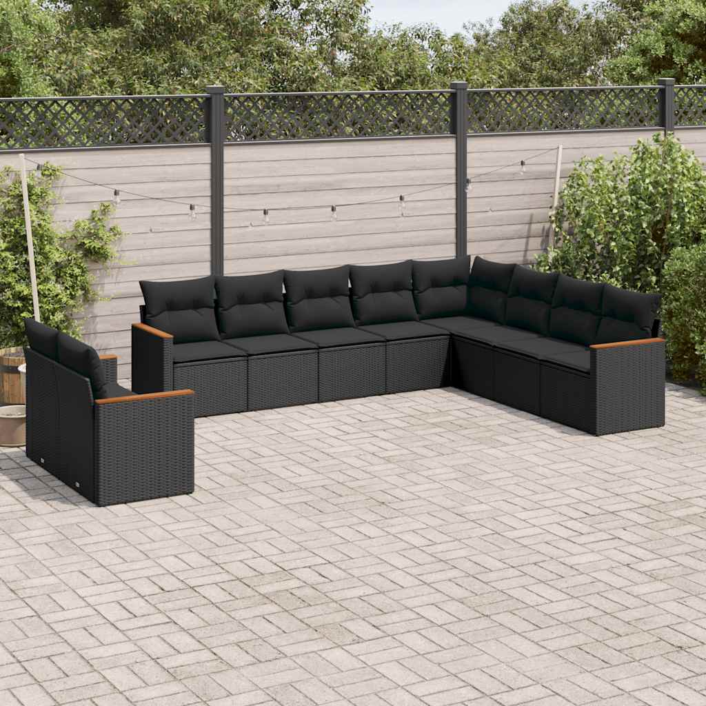 11-dijelni set vrtnih sofa od poliratana s jastucima bež