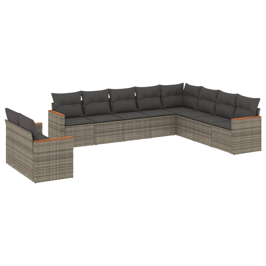 11-dijelni set vrtnih sofa od poliratana s jastucima bež