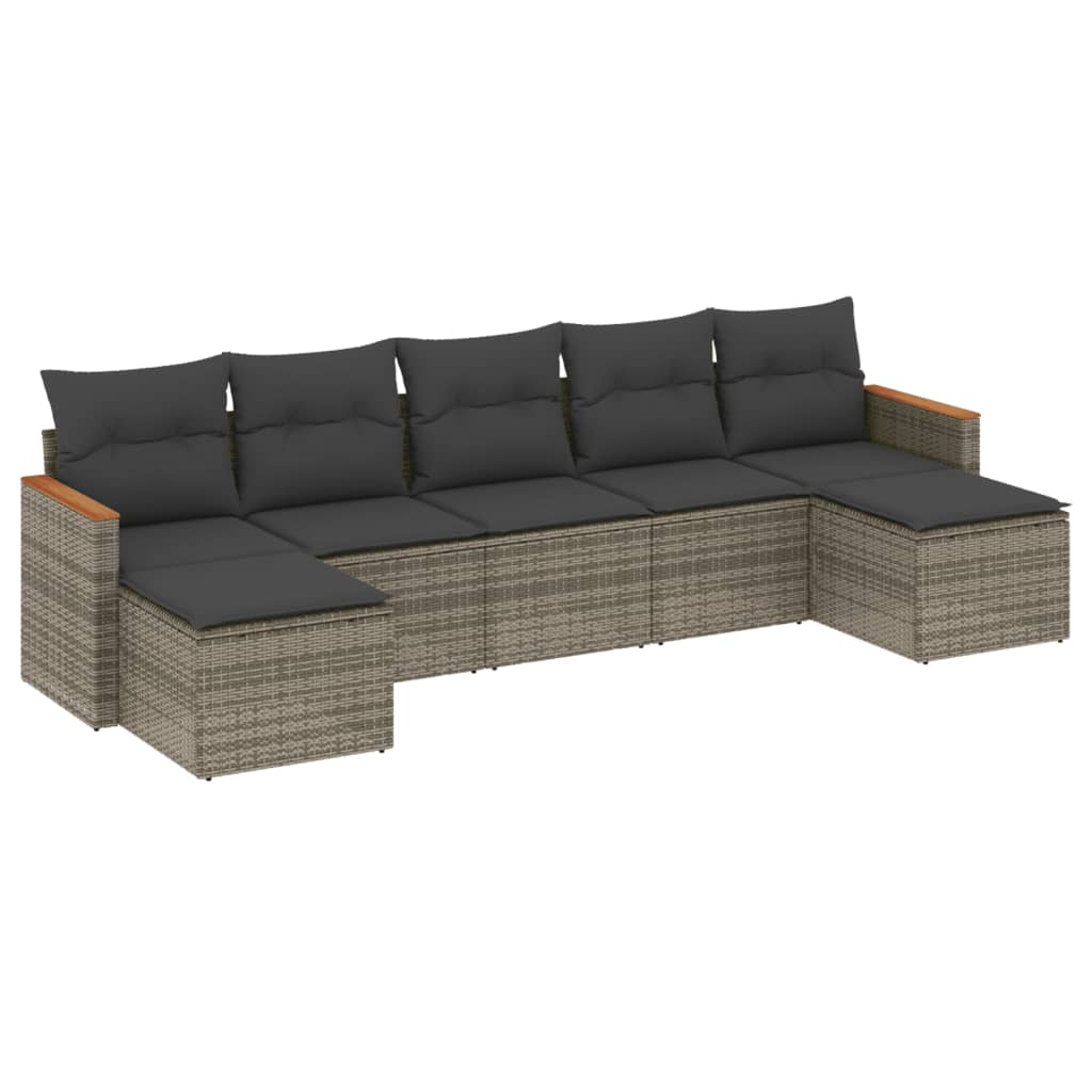 7-dijelni set vrtnih sofa sivi od poliratana