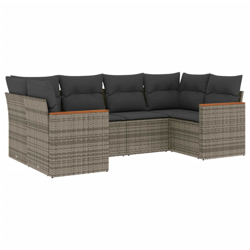 6-dijelni set vrtnih sofa od poliratana s jastucima