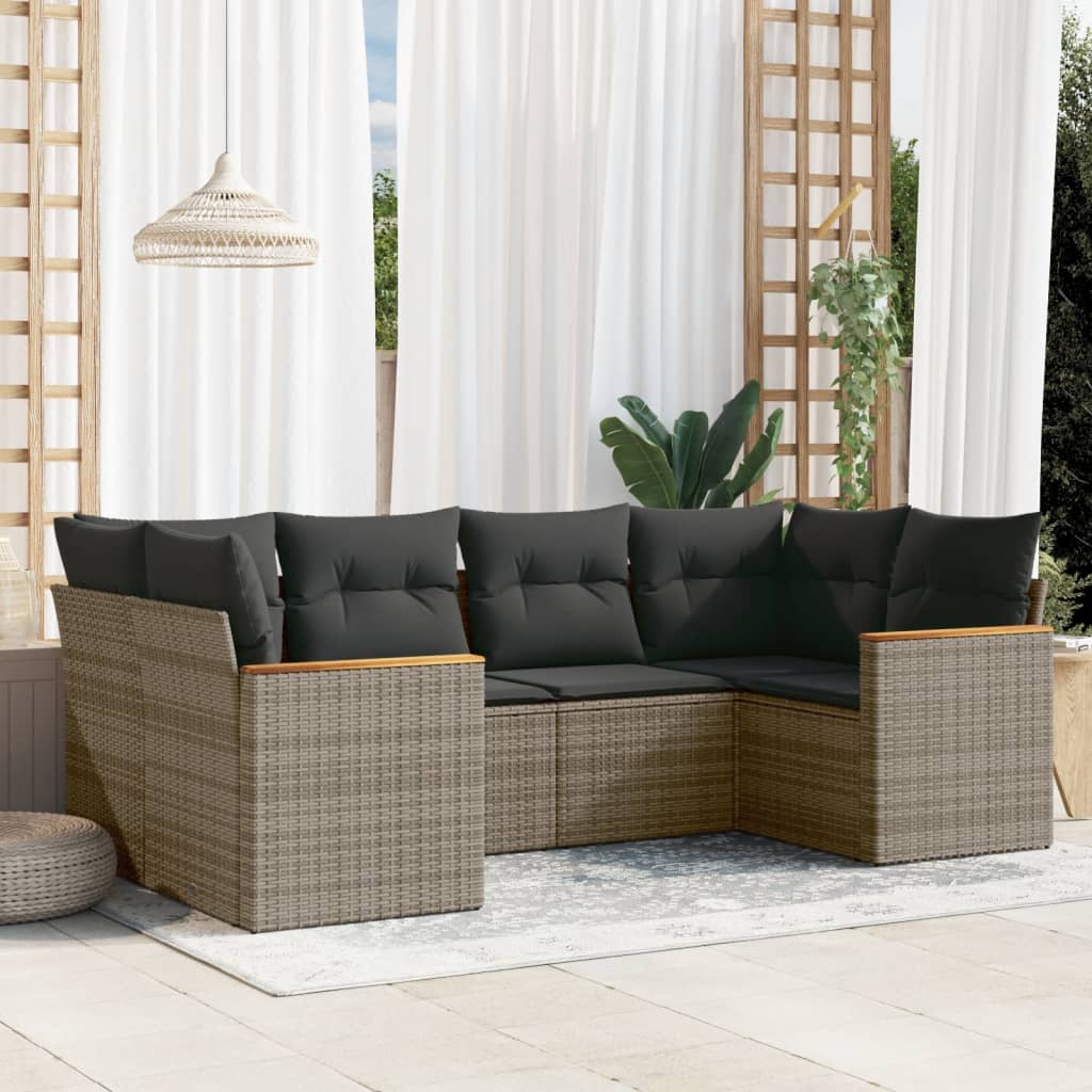 6-dijelni set vrtnih sofa od poliratana s jastucima
