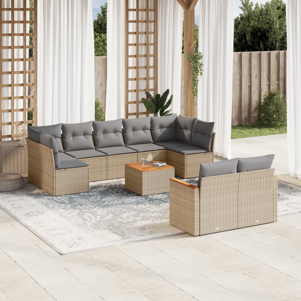 9-dijelni set vrtnih sofa od poliratana s jastucima
