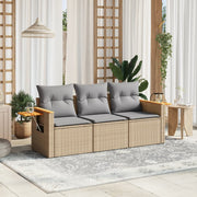 3-dijelni set vrtnih sofa od poliratana s jastucima bež