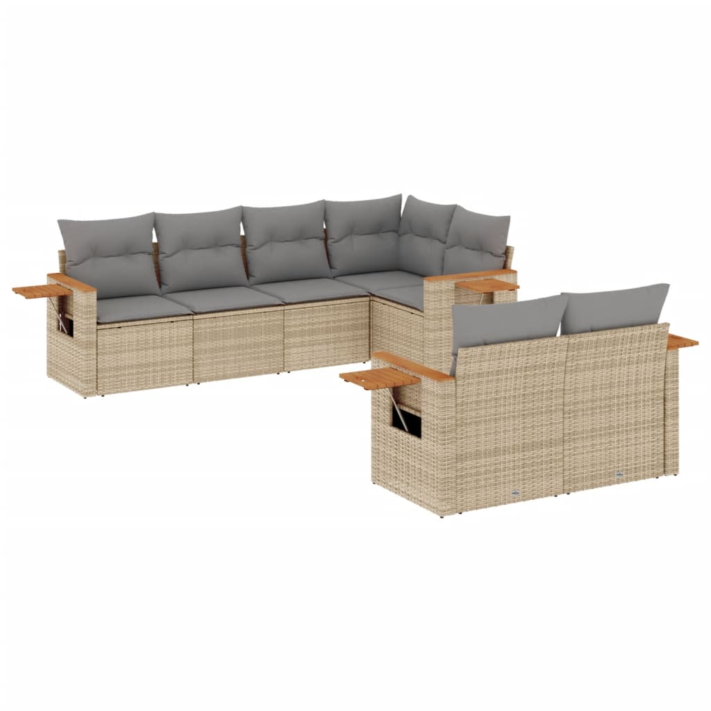 7-dijelni set vrtnih sofa sivi od poliratana