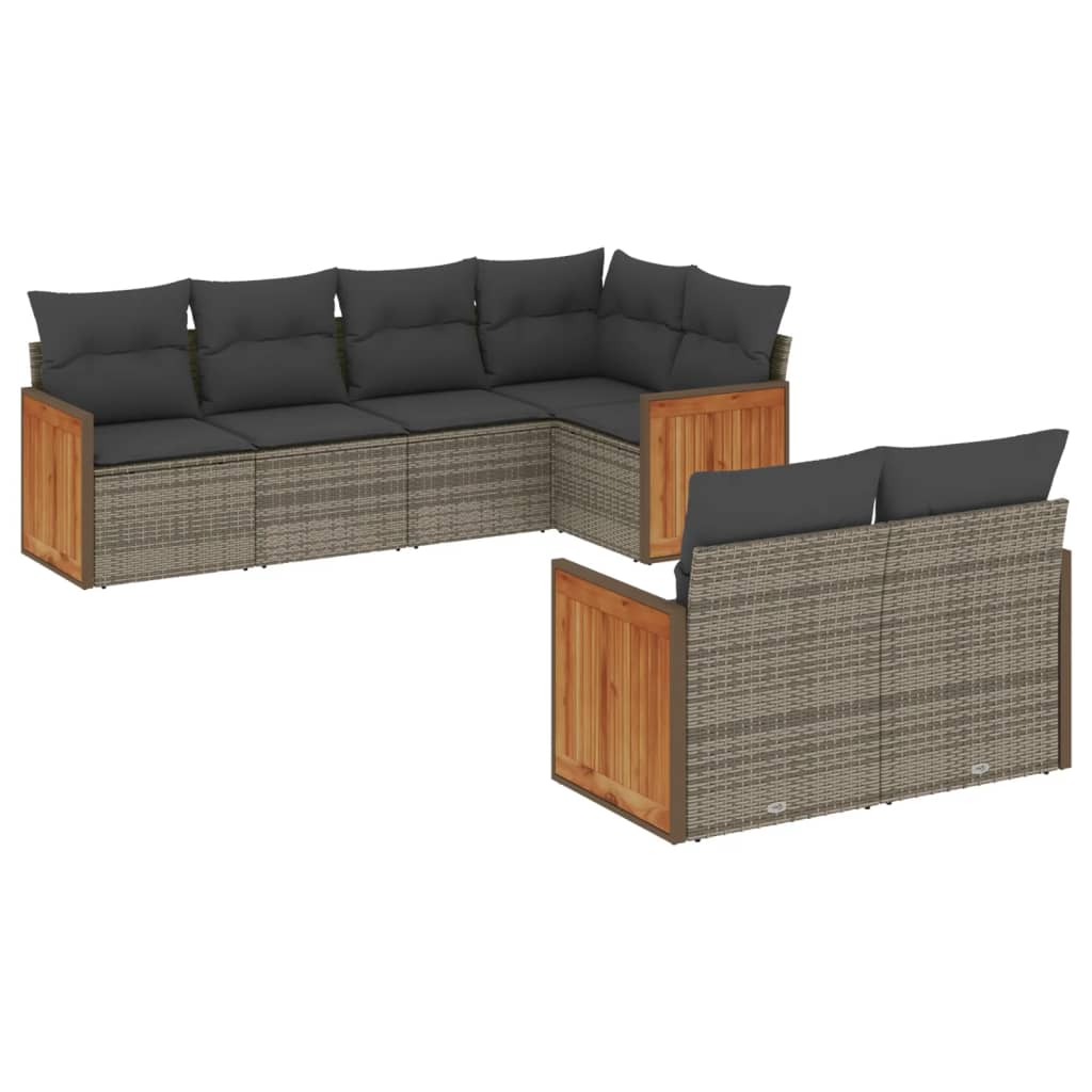 7-dijelni set vrtnih sofa sivi od poliratana