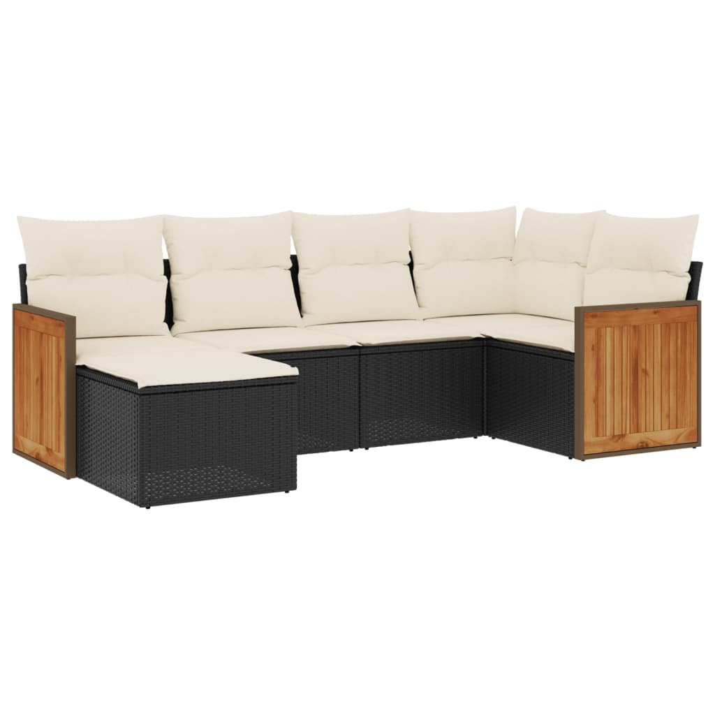 6-dijelni set vrtnih sofa od poliratana s jastucima