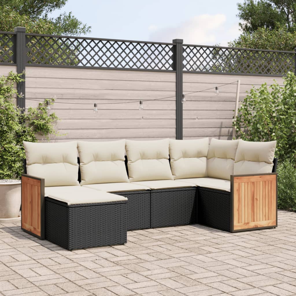6-dijelni set vrtnih sofa od poliratana s jastucima