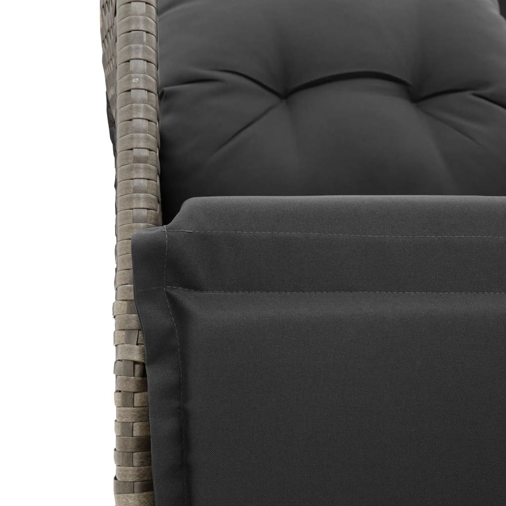 9-dijelni vrtni blagovaonski set sivi od poliratana Siva 190 x 90 x 75 cm