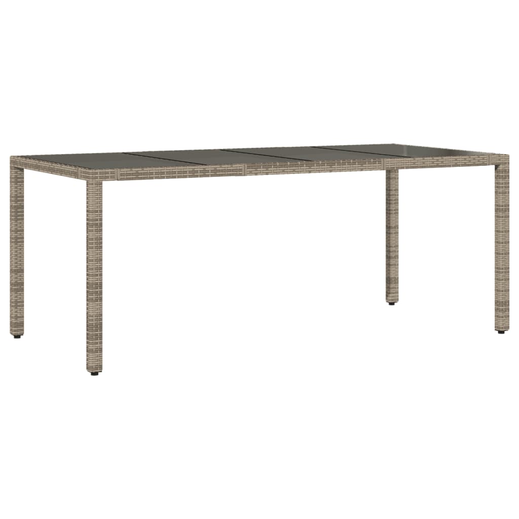 9-dijelni vrtni bistro set od poliratana s jastucima sivi Siva 190 x 90 x 75 cm