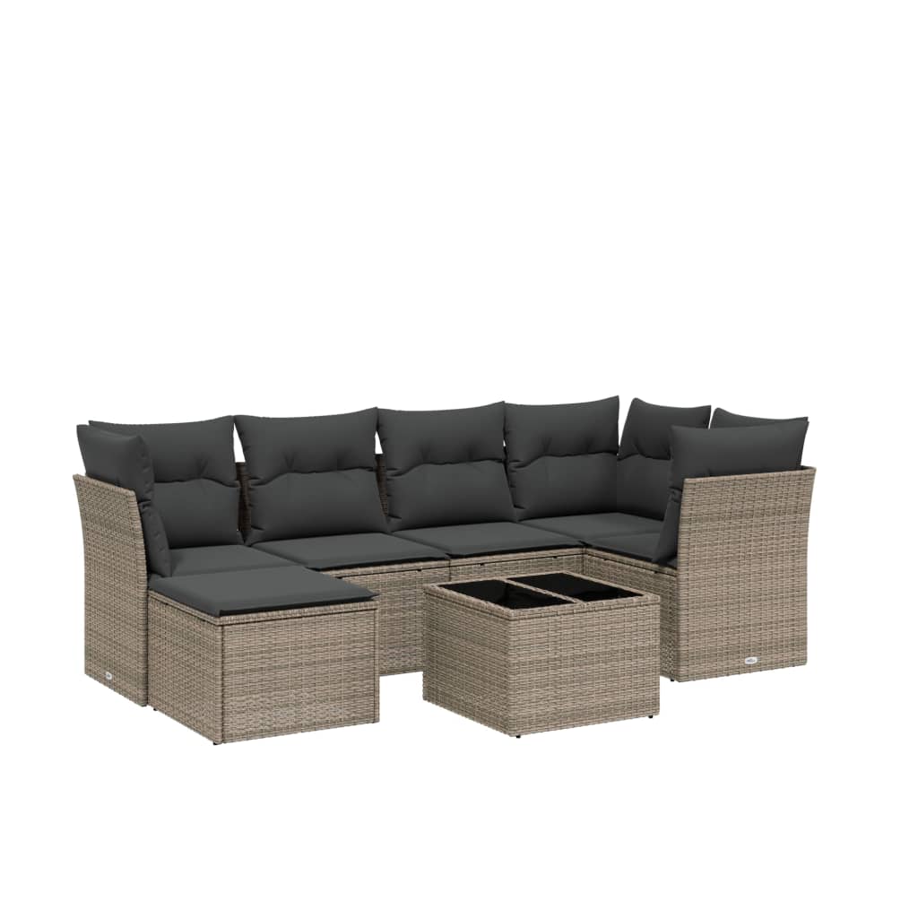 7-dijelni set vrtnih sofa svjetlosivi od poliratana