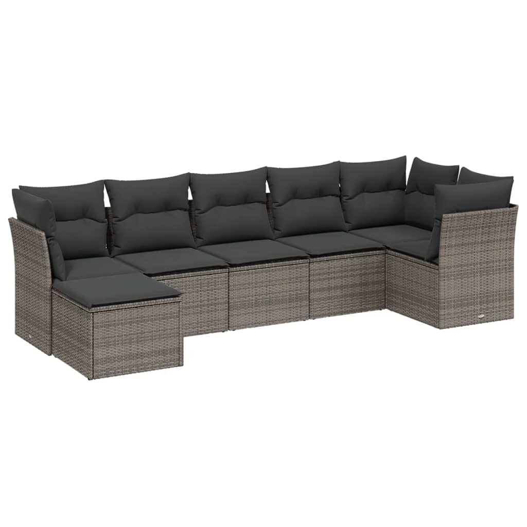 7-dijelni set vrtnih sofa svjetlosivi od poliratana