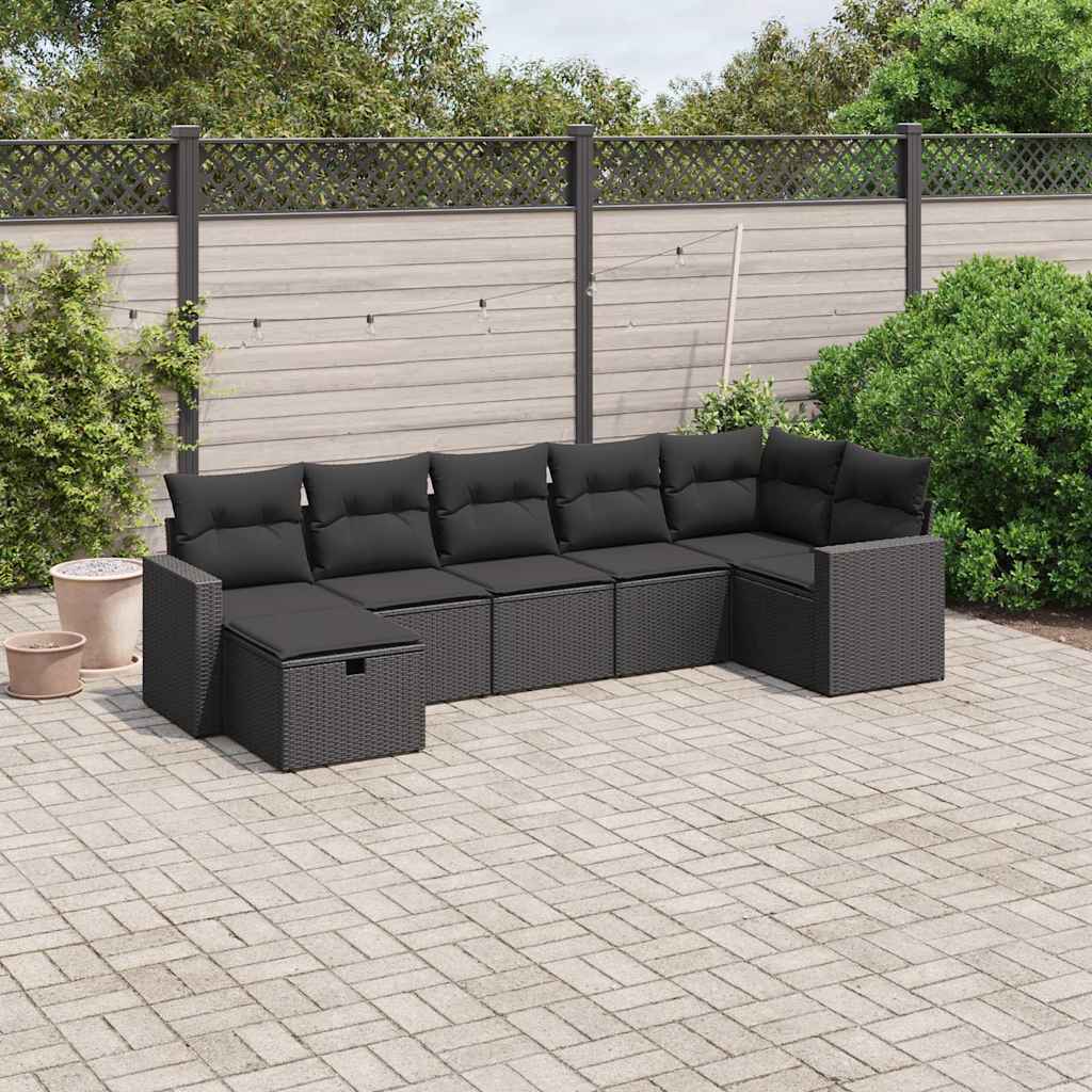 8-dijelni set vrtnih sofa s jastucima bež od poliratana