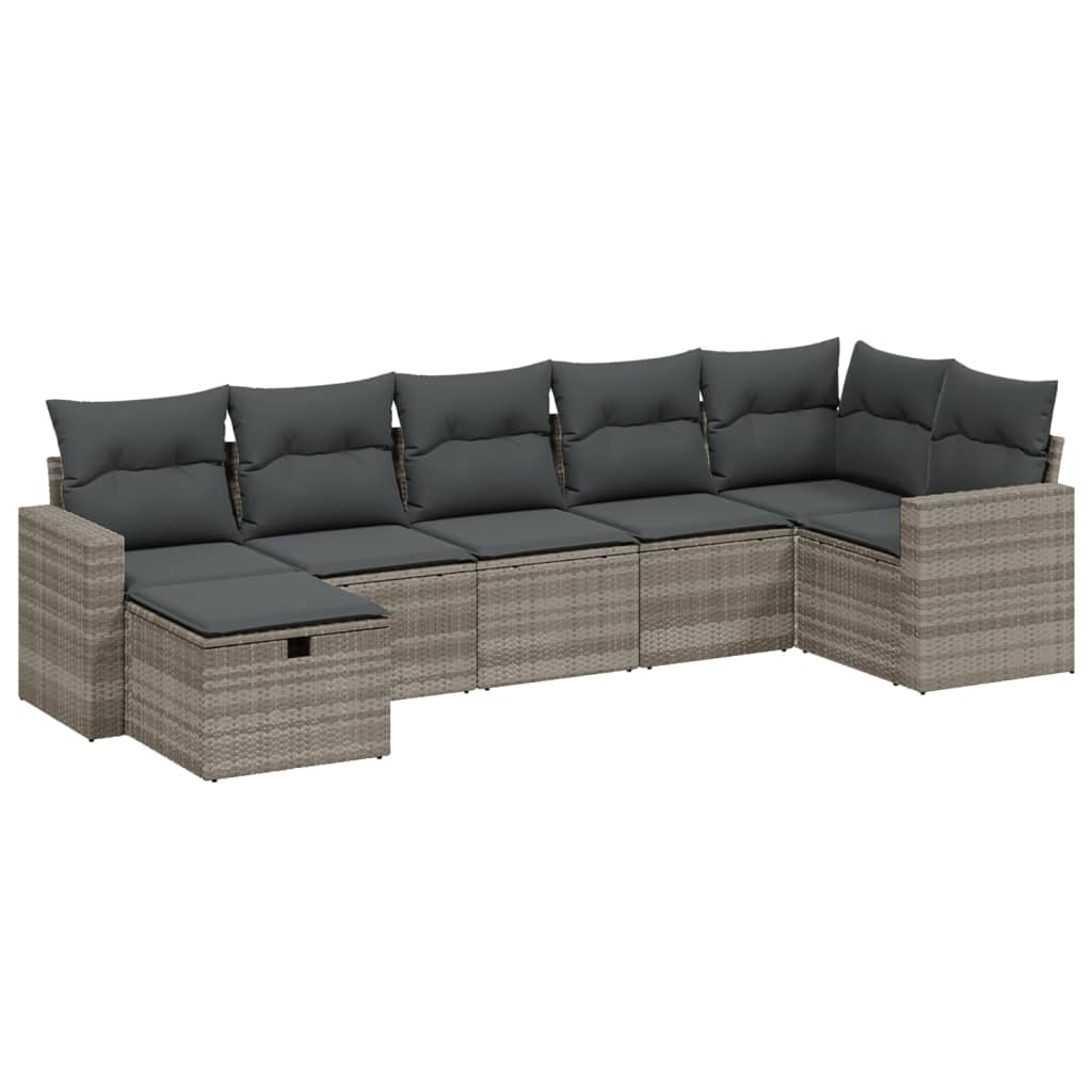 7-dijelni set vrtnih sofa svjetlosivi od poliratana