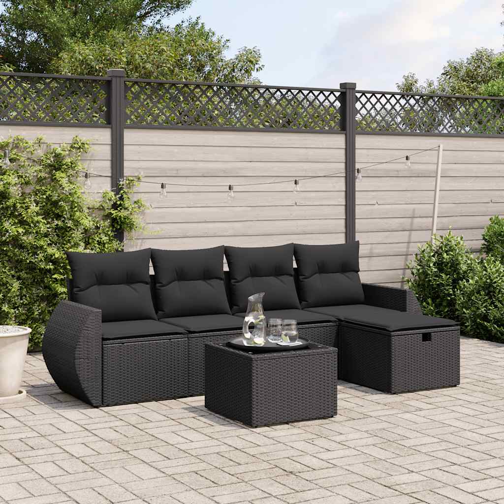 5-dijelni set vrtnih sofa s jastucima bež od poliratana