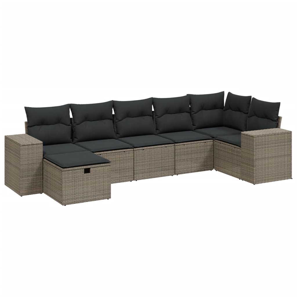7-dijelni set vrtnih sofa svjetlosivi od poliratana